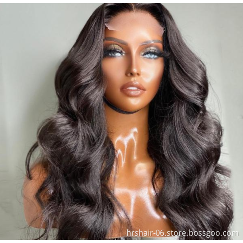 Vendor 180% 250% density Lace Frontal Wig Pre-Plucked Transparent HD swiss wigs Virgin Human Hair Full Lace Wigs For Black Women
